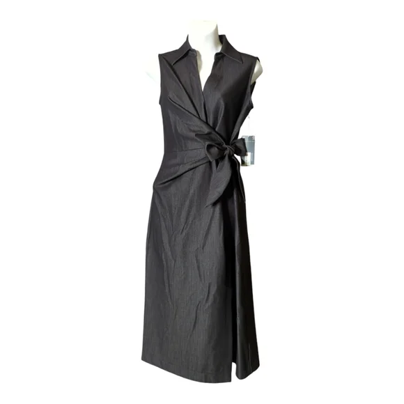 NWT Women's Worthington Wraparound Black Dress SZ XS - Picture 3 of 5